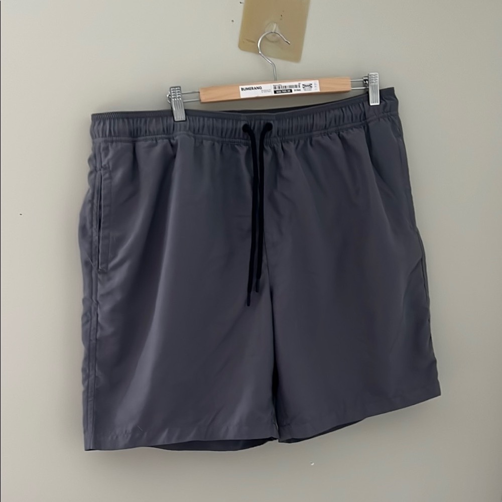 Amazon Essentials Gray and Black Board Shorts Quick-Dry Swimwear